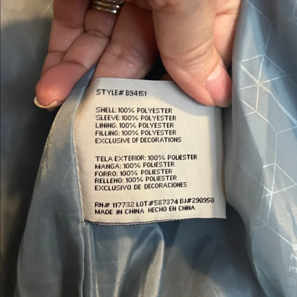 ZeroXposur Quilted Front Light Blue Jacket with Fleece Sleeves Size Large